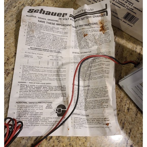 Schauer Automatic Battery Charger 24V SR5024WC Wheel Chair - Picture 2 of 11